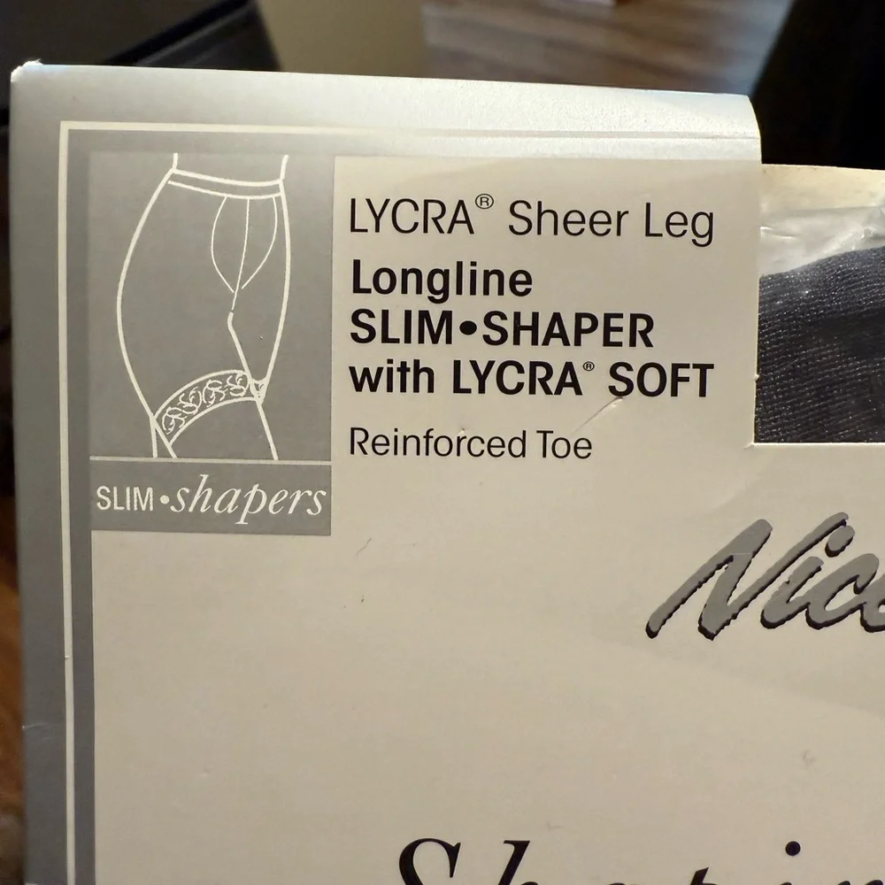 Vintage Nice Touch Off Black Longline Slim Shaper Hosiery Sz B